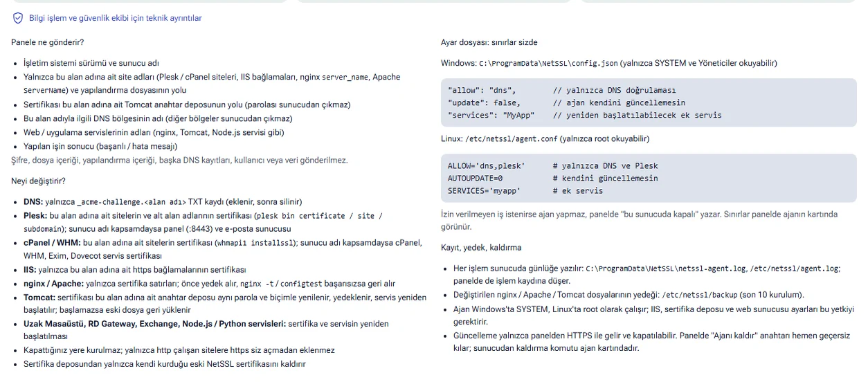 Technical details: what is sent to the panel, what changes and the configuration file