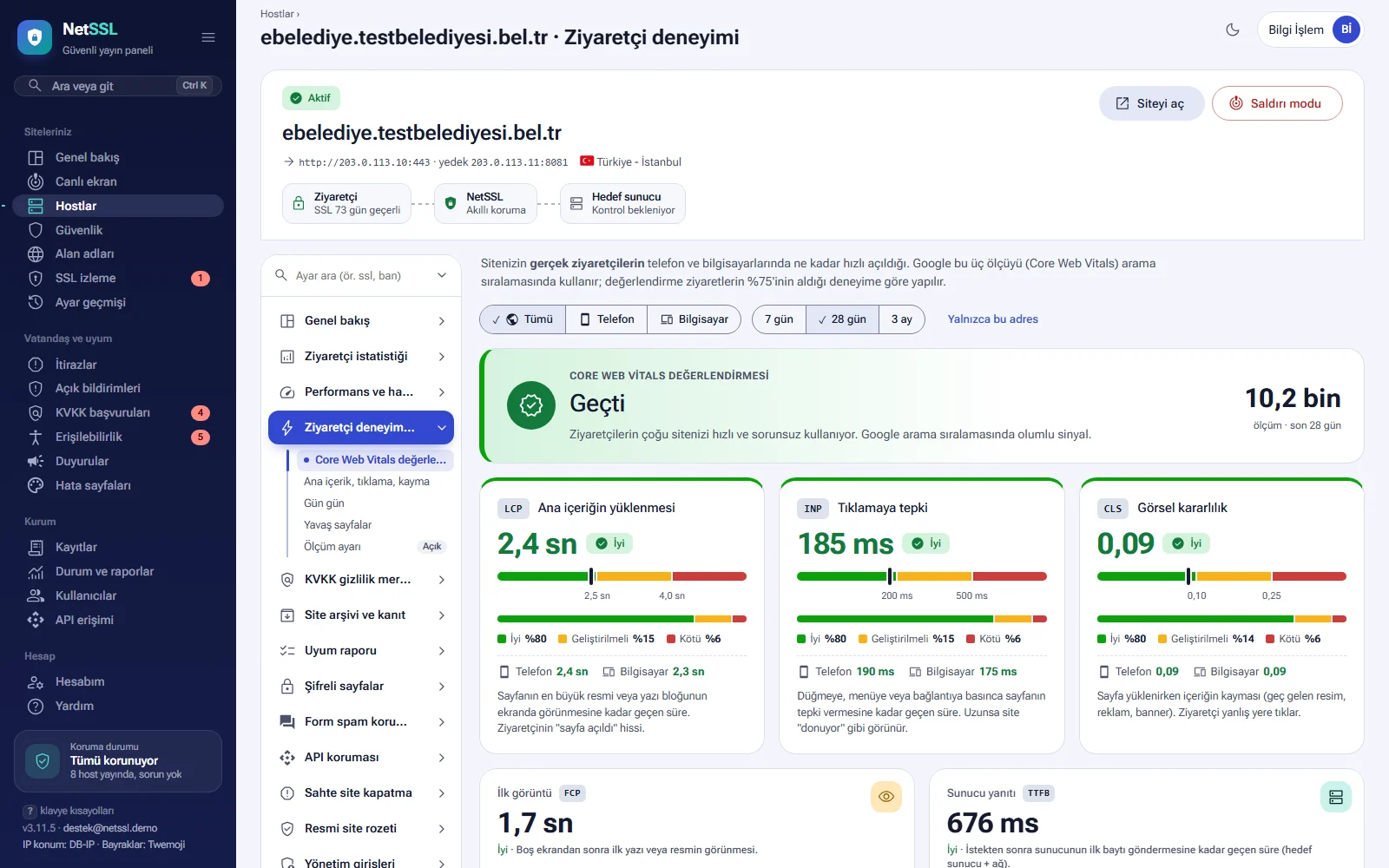 Visitor experience: Core Web Vitals assessment and the three metrics