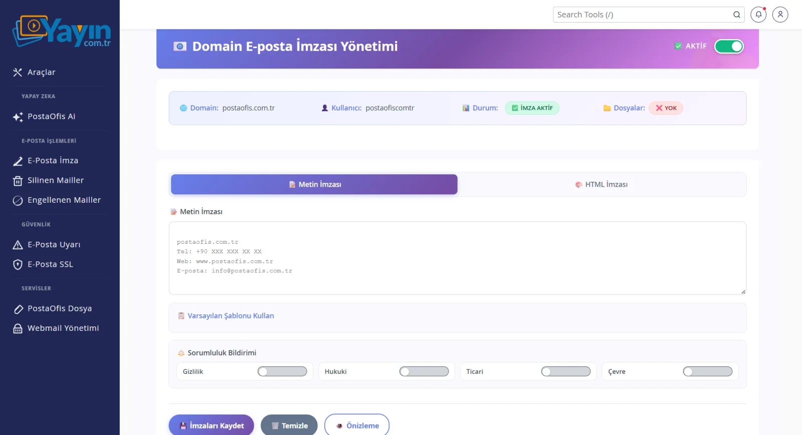 Kurumsal E-Posta İmzası — Metin İmzası